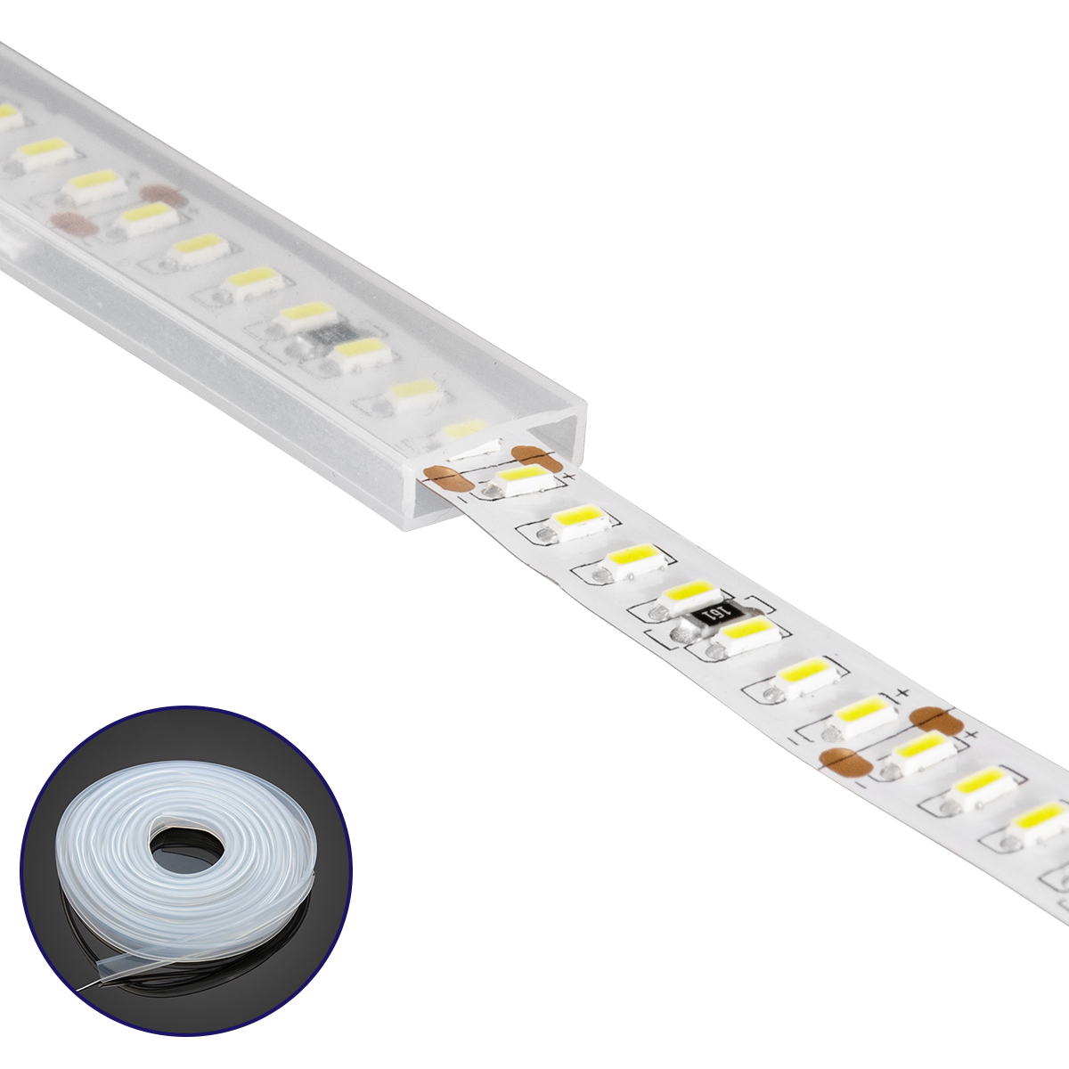 GLOBOSTAR® IPTUBE-A 70900 Κανάλι Σιλικόνης Στεγανοποίησης για Ταινία LED 8mm Αδιάβροχο IP68 - Διάφανο - Μ100 x Π1 x Υ0.4cm