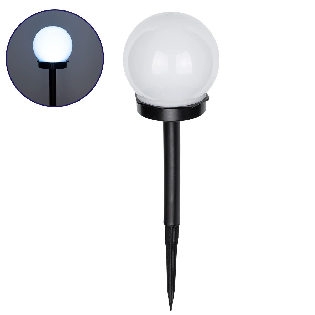GLOBOSTAR® SOLARGLOBE 71472 Διακοσμητικό Φωτιστικό Κήπου LED 1W 50lm 240° DC 5V με Φωτοβολταϊκό Panel 5V 0.1W & Επαναφορτιζόμενη Μπαταρία Li-ion 3.2V 300mAh Αδιάβροχο IP65 Ψυχρό Λευκό 6000K - Μ10 x Π10 x Υ33cm - 2 Χρόνια Εγγύηση