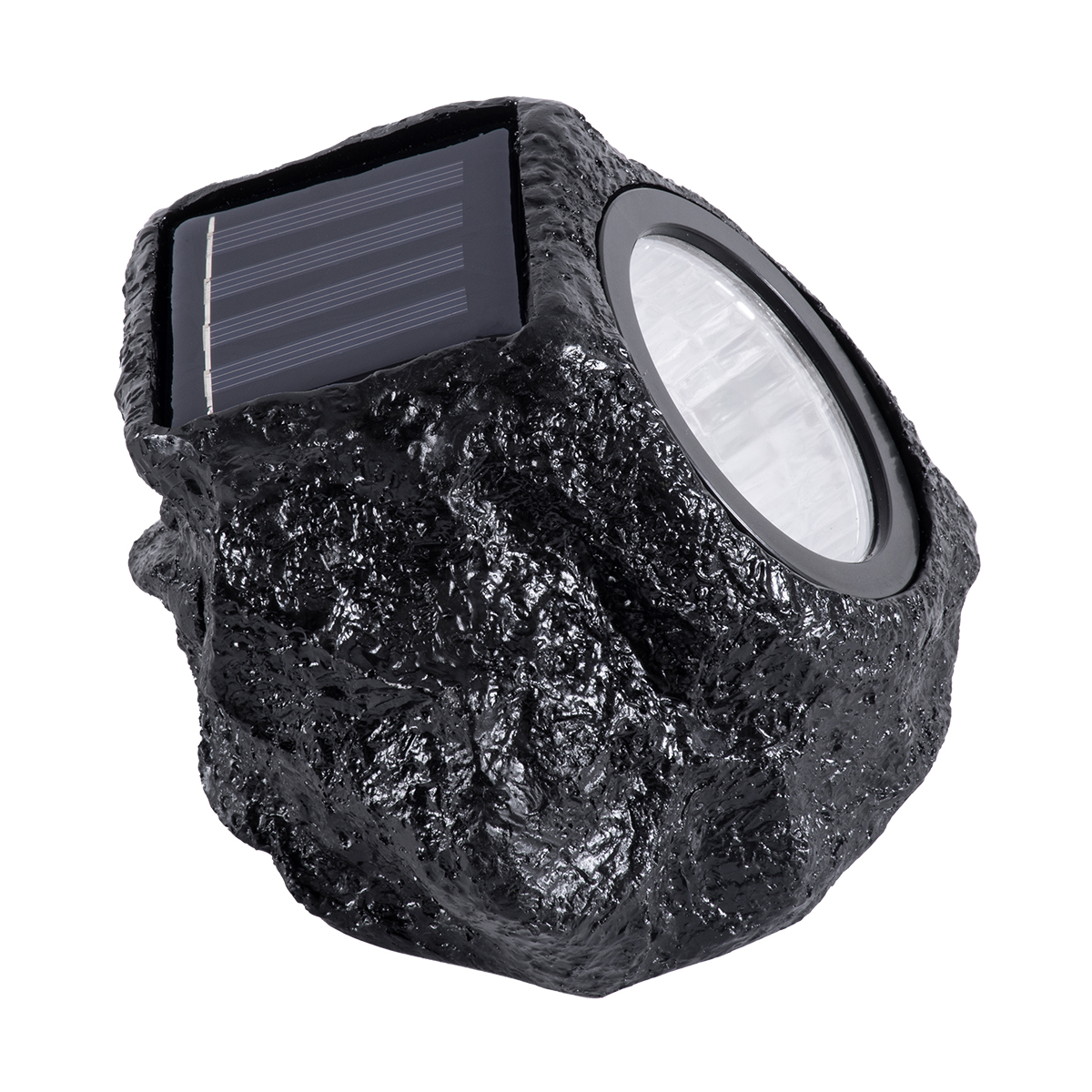 GLOBOSTAR® ROCHLIGHT 71509 Διακοσμητικό Φωτιστικό Κήπου LED 1W 40lm 120° DC 5V με Φωτοβολταϊκό Panel 5V 0.1W & Επαναφορτιζόμενη Μπαταρία Li-ion 3.2V 600mAh Αδιάβροχο IP65 Θερμό Λευκό 2700K - Μ15 x Π12 x Υ10cm - 2 Χρόνια Εγγύηση