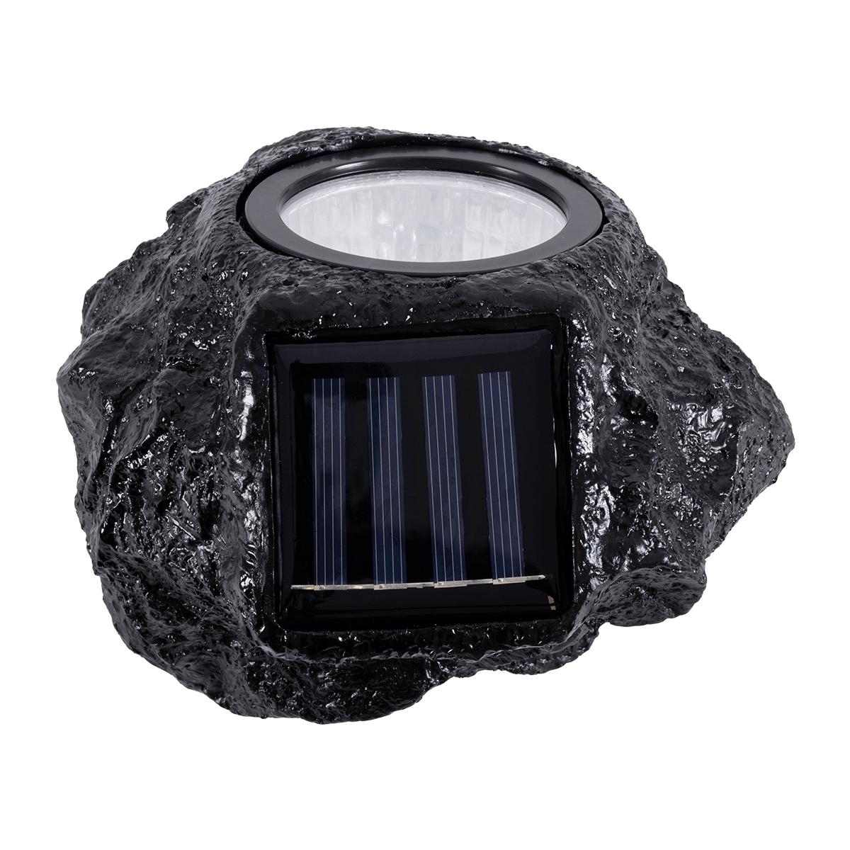 GLOBOSTAR® ROCHLIGHT 71509 Διακοσμητικό Φωτιστικό Κήπου LED 1W 40lm 120° DC 5V με Φωτοβολταϊκό Panel 5V 0.1W & Επαναφορτιζόμενη Μπαταρία Li-ion 3.2V 600mAh Αδιάβροχο IP65 Θερμό Λευκό 2700K - Μ15 x Π12 x Υ10cm - 2 Χρόνια Εγγύηση