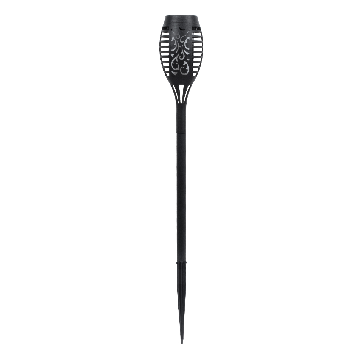 GLOBOSTAR® SOLARDECOR 71527 Διακοσμητικό Φωτιστικό Κήπου LED 3W 100lm 180° DC 5V με Φωτοβολταϊκό Panel 5V 0.2W & Επαναφορτιζόμενη Μπαταρία Li-ion 3.2V 600mAh Αδιάβροχο IP65 Πορτοκαλί με Εφέ Φλόγας - Μ7 x Π7 x Υ50cm - 2 Χρόνια Εγγύηση