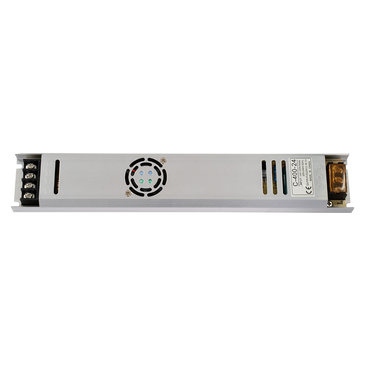GloboStar® 73019 Μεταλλικό Τροφοδοτικό PELV Ultra Slim για Προϊόντα LED 400W 16.7A - AC 220-240V σε DC 24V - IP20 Μ31 x Π5.4 x Υ2.3cm - 3 Years Warranty