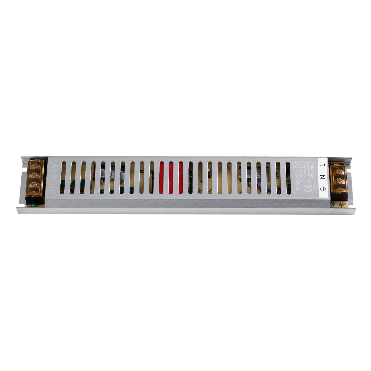 GloboStar® 73028 Μεταλλικό Τροφοδοτικό PELV Ultra Slim για Προϊόντα LED 200W 16.5A - AC 220-240V σε DC 12V - IP20 L31 x W5.4 x H2.3cm - 3 Χρόνια Εγγύηση