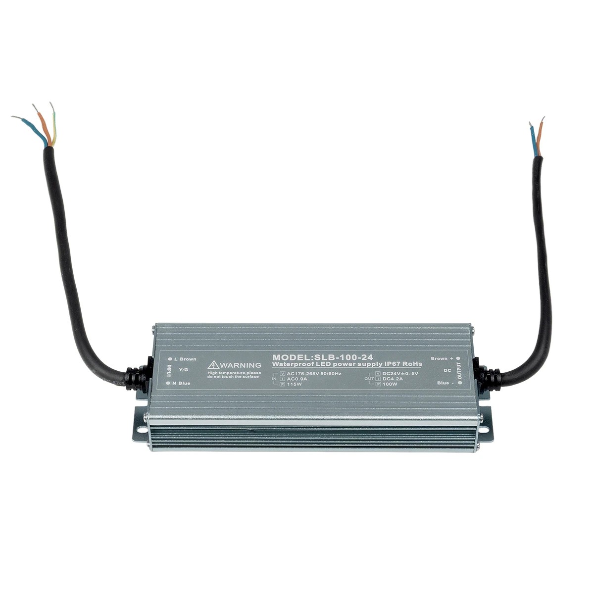 GloboStar® 73062 Μεταλλικό Τροφοδοτικό SELV για Προϊόντα LED 100W 4.3A - AC 220-240V σε DC 24V - Αδιάβροχο IP67 Μ23.5 x Π6 x Υ4cm - 3 Years Warranty