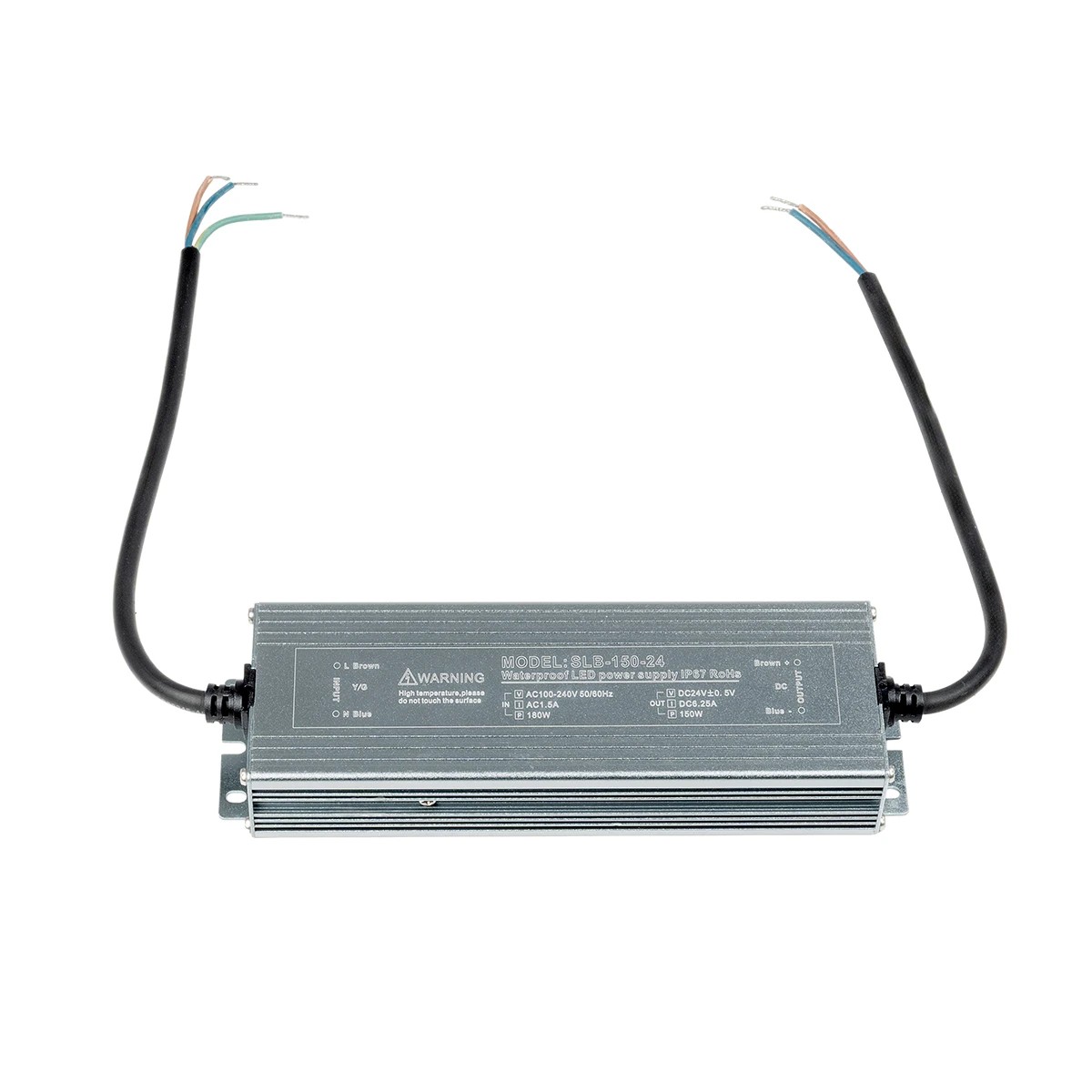 GloboStar® 73063 Μεταλλικό Τροφοδοτικό SELV για Προϊόντα LED 150W 6.25A - AC 220-240V σε DC 24V - Αδιάβροχο IP67 Μ23.5 x Π6 x Υ4cm - 3 Years Warranty