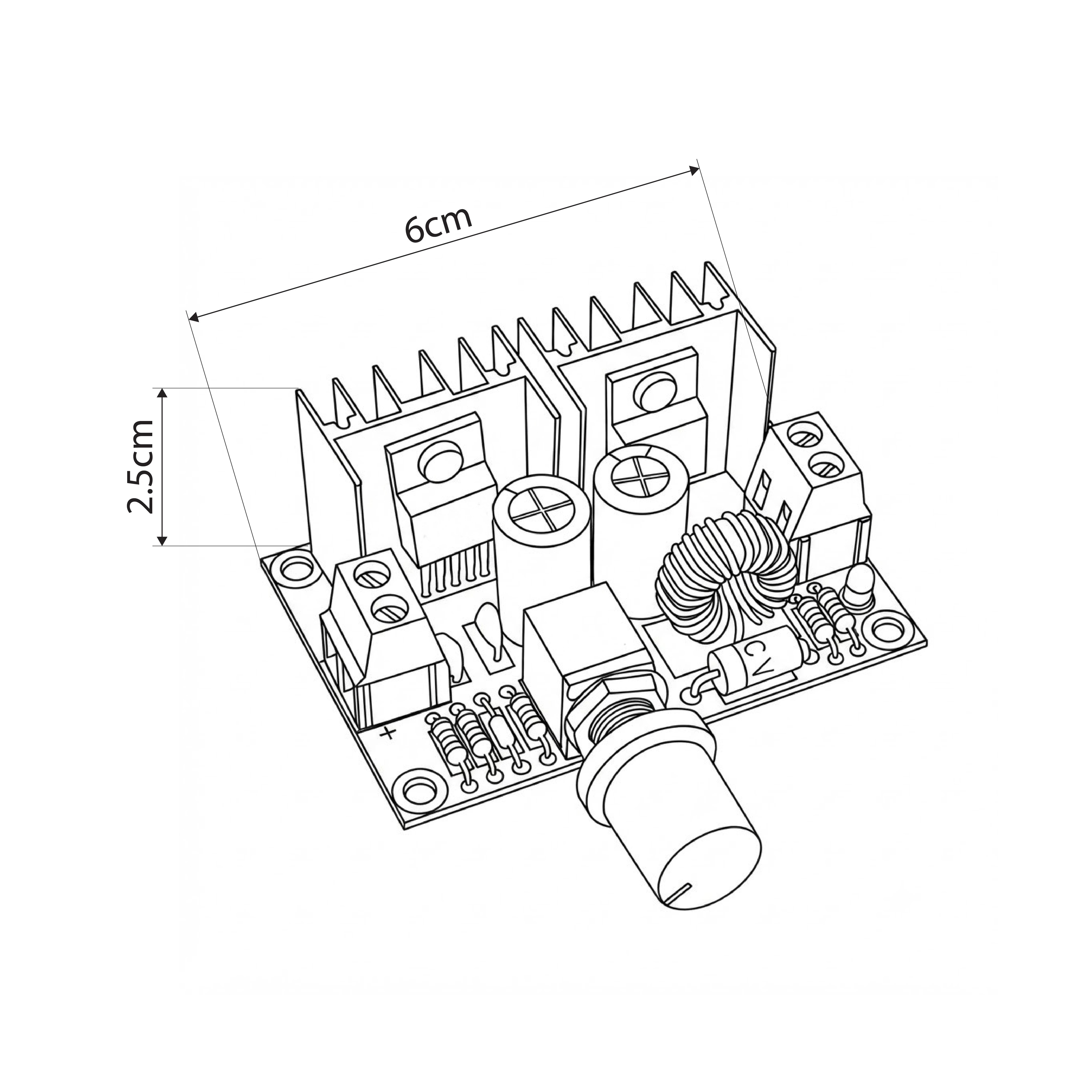 GLOBOSTAR® CONVERTER 73114 Ρυθμιστής Τάσης με Είσοδο από DC 4V έως DC 40V & Έξοδο από DC 1.25V έως DC 36V 1 x 8A Max IP20 - Μ6 x Π4.5 x Υ2.5cm - 2 Χρόνια Εγγύηση