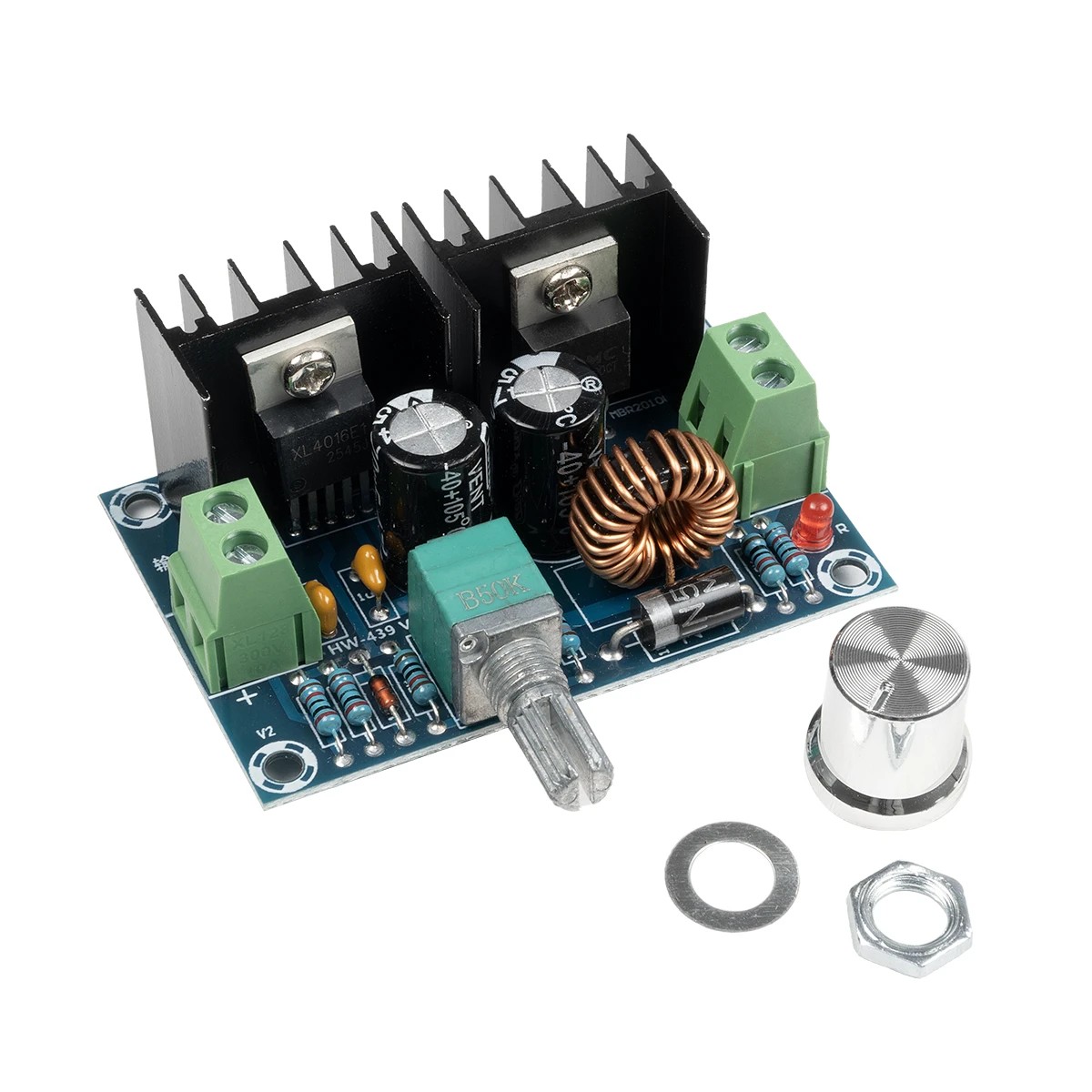 GLOBOSTAR® CONVERTER 73114 Ρυθμιστής Τάσης με Είσοδο από DC 4V έως DC 40V & Έξοδο από DC 1.25V έως DC 36V 1 x 8A Max IP20 - Μ6 x Π4.5 x Υ2.5cm - 2 Χρόνια Εγγύηση
