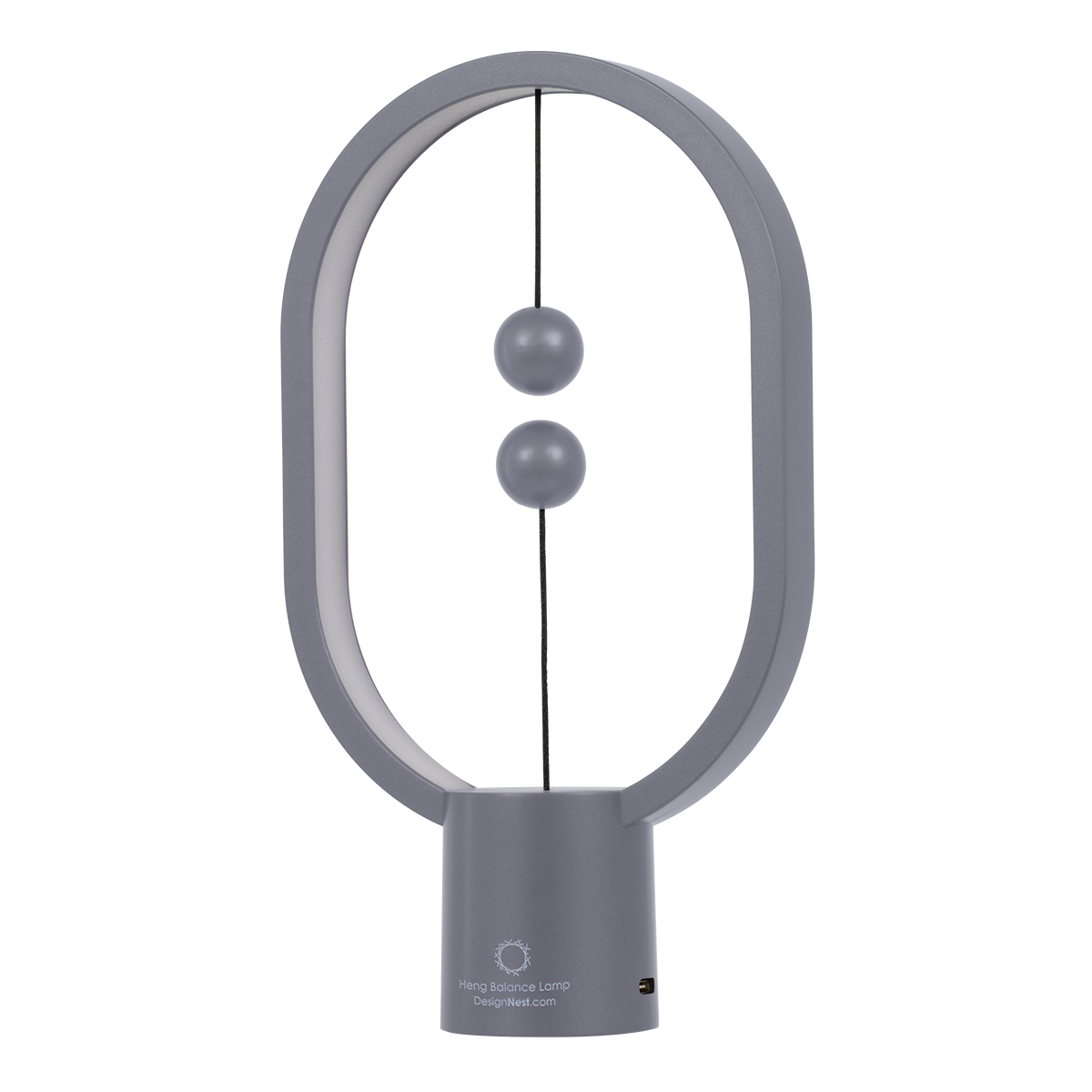 GloboStar® 76545 Επιτραπέζιο Φωτιστικό Πορτατίφ LED 15W 1500lm 360° DC 5V IP20 Θερμό Λευκό 2700K Γκρι & Λευκό Πλαστικό - Μ14 x Π5.5 x Υ24.8cm - 2 Xρόνια Εγγύηση