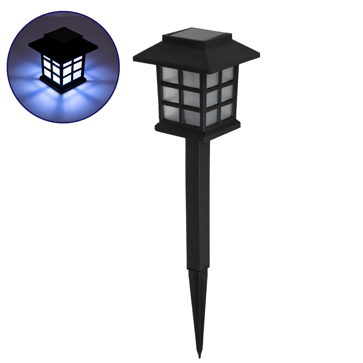 GLOBOSTAR® SOLARVERDE 71523 Διακοσμητικό Φωτιστικό Κήπου LED 1W 50lm 180° DC 5V με Φωτοβολταϊκό Panel 5V 0.1W & Επαναφορτιζόμενη Μπαταρία Li-ion 3.2V 300mAh Αδιάβροχο IP65 Ψυχρό Λευκό 6000K - Μ8.5 x Π8.5 x Υ23.5cm - 2 Χρόνια Εγγύηση