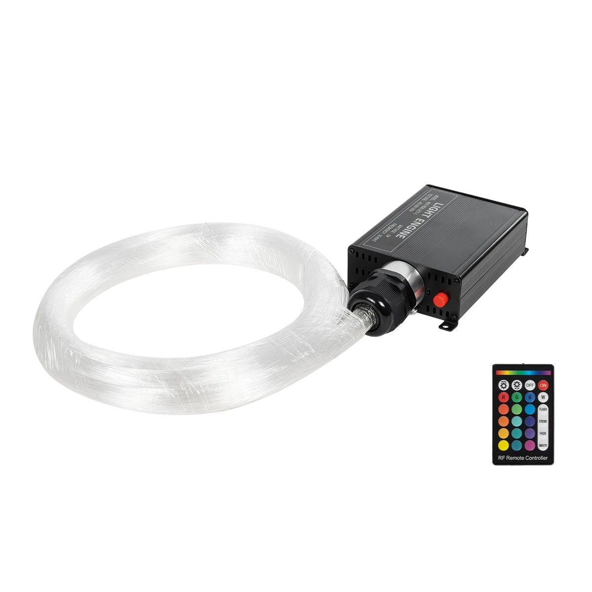 GLOBOSTAR® LUMOFIBRA 79613 Κιτ Συστήματος Οπτικής Ίνας με 150τεμ Φ1mm x Μ200cm & RF Ασύρματο Χειριστήριο LED 5W 200lm 1° AC 220-240V IP20 Πολύχρωμο RGB - Μ11.5 x Π9 x Υ4cm - 2 Χρόνια Εγγύηση