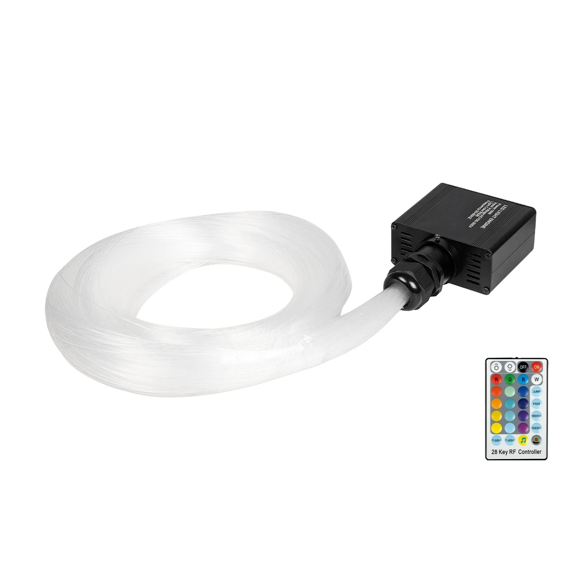 GLOBOSTAR® LUMOFIBRA 79614 Σύστημα Οπτικής Ίνας με RF Ασύρματο Χειριστήριο με 280 Οπτικές Ίνες Φ1mm Μήκους 2 Μέτρων LED 16W 1600lm 1° AC 220-240V IP20 Πολύχρωμο RGBW - Μ9 x Π8.5 x Υ4cm - 2 Χρόνια Εγγύηση