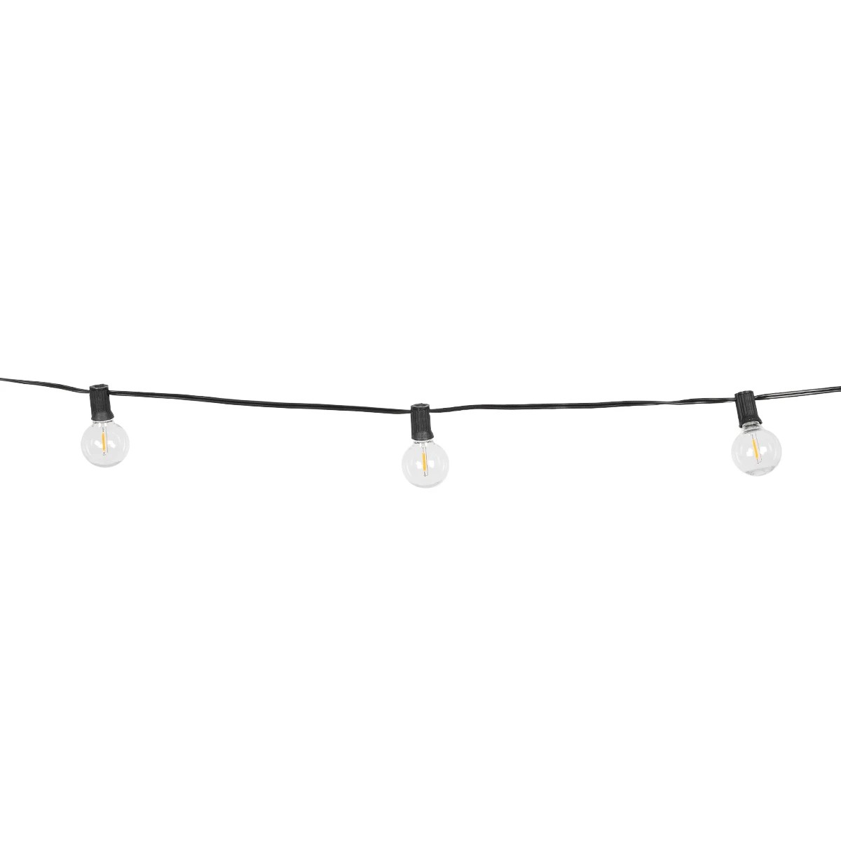 GLOBOSTAR® TWILIGHT 79669 Μοντέρνο Φωτιστικό Κήπου Γιρλάντα 14.5m με 50 Λάμπες LED 30W 2700lm 360° DC 3.6V με Φωτοβολταϊκό Panel 5.5V 5W & Επαναφορτιζόμενη Μπαταρία Li-ion 3.7V 3x18650 6600mAh Αδιάβροχο IP65 Θερμό Λευκό 2700Κ Dimmable - Sanan SMD Chip