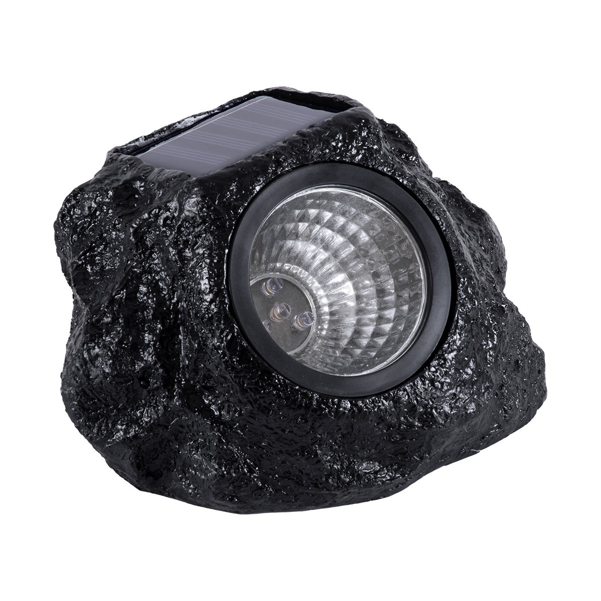 GLOBOSTAR® ROCHLIGHT 71509 Διακοσμητικό Φωτιστικό Κήπου LED 1W 40lm 120° DC 5V με Φωτοβολταϊκό Panel 5V 0.1W & Επαναφορτιζόμενη Μπαταρία Li-ion 3.2V 600mAh Αδιάβροχο IP65 Θερμό Λευκό 2700K - Μ15 x Π12 x Υ10cm - 2 Χρόνια Εγγύηση
