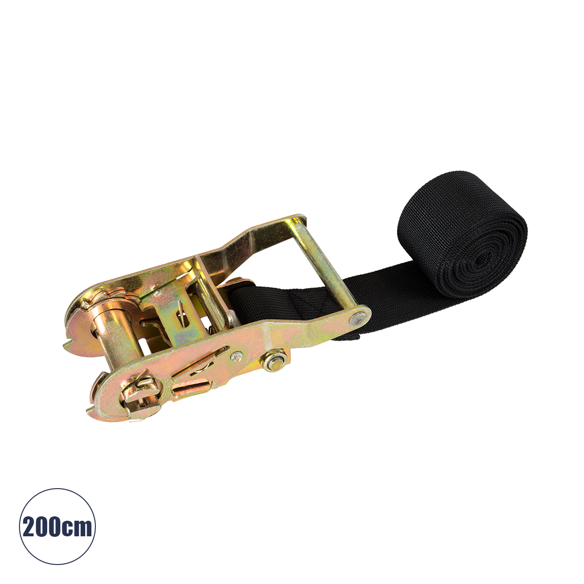 GLOBOSTAR® 90480 Ιμάντας με Καστάνια για Τοποθέτηση Φωτιστικών Σποτ σε κορμό Φυτών & Δέντρων - Μαύρο & Χρυσό - Μ200 x Π7.5 x Υ5cm