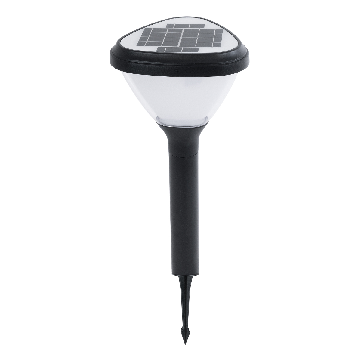 GLOBOSTAR® SOLARMIS 90521 Φωτιστικό Κολωνάκι Κήπου LED 10W 180lm 120° με Ενσωματωμένο Φωτοβολταϊκό Panel 6V 5W & Επαναφορτιζόμενη Μπαταρία Li-ion 3.2V 6000mAh με Αισθητήρα Ημέρας-Νύχτας Αδιάβροχο IP65 Ψυχρό Λευκό 6000K - Μαύρο - Μ26 x Π26 x Υ60cm - 2 