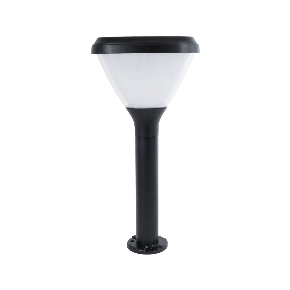 GLOBOSTAR® SOLARMIS 90521 Φωτιστικό Κολωνάκι Κήπου LED 10W 180lm 120° με Ενσωματωμένο Φωτοβολταϊκό Panel 6V 5W & Επαναφορτιζόμενη Μπαταρία Li-ion 3.2V 6000mAh με Αισθητήρα Ημέρας-Νύχτας Αδιάβροχο IP65 Ψυχρό Λευκό 6000K - Μαύρο - Μ26 x Π26 x Υ60cm - 2 