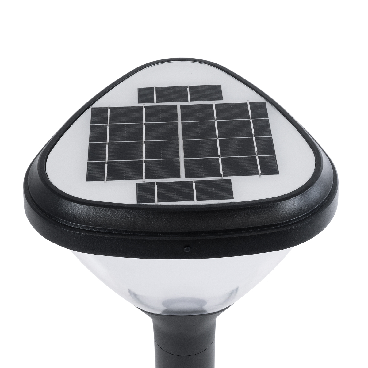 GLOBOSTAR® SOLARMIS 90521 Φωτιστικό Κολωνάκι Κήπου LED 10W 180lm 120° με Ενσωματωμένο Φωτοβολταϊκό Panel 6V 5W & Επαναφορτιζόμενη Μπαταρία Li-ion 3.2V 6000mAh με Αισθητήρα Ημέρας-Νύχτας Αδιάβροχο IP65 Ψυχρό Λευκό 6000K - Μαύρο - Μ26 x Π26 x Υ60cm - 2 
