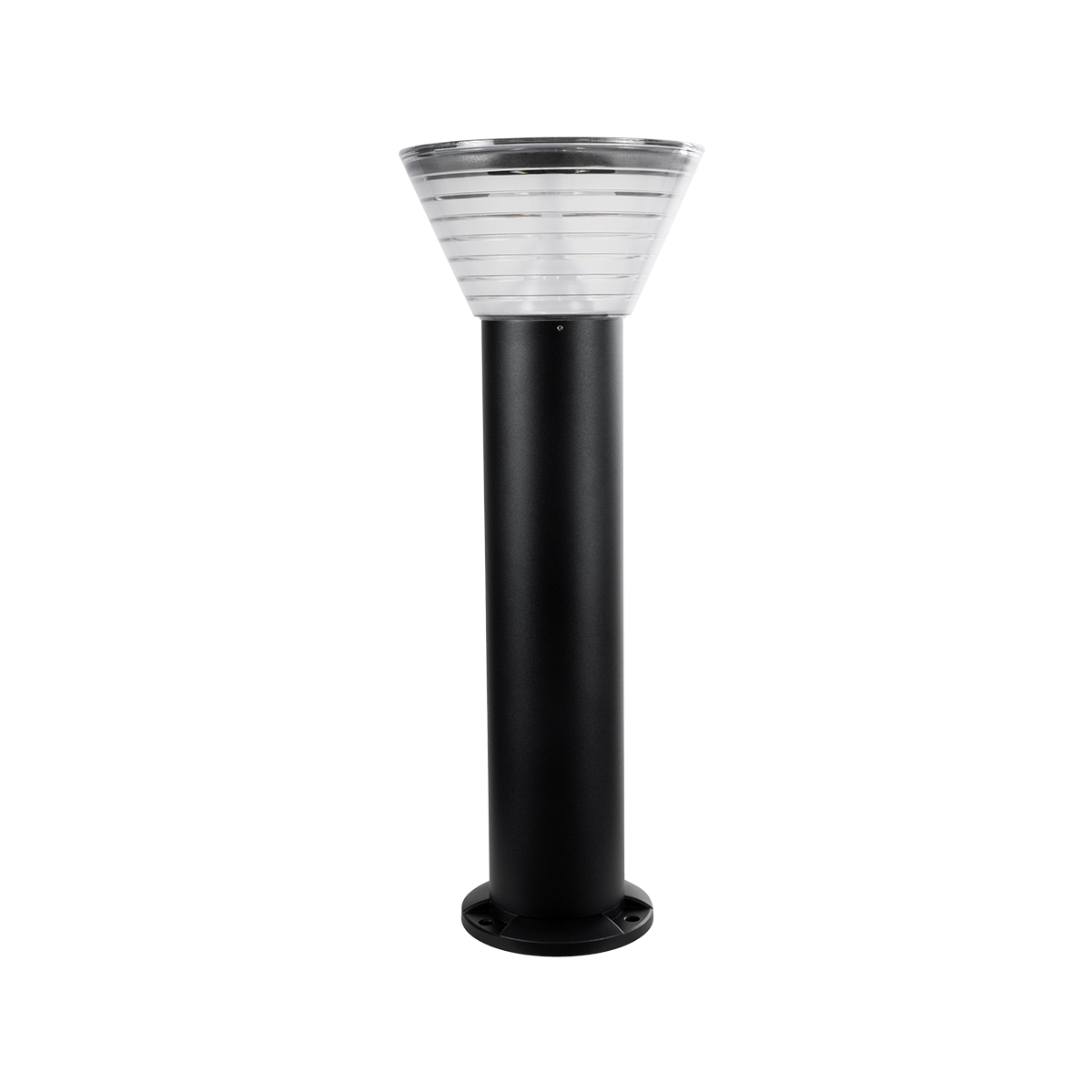 GLOBOSTAR® VEGGIE 90525 Φωτιστικό Κολωνάκι Κήπου LED 10W 500lm 120° με Ενσωματωμένο Φωτοβολταϊκό Panel 6V 2W & Επαναφορτιζόμενη Μπαταρία Li-ion 3.2V 1800mAh με Αισθητήρα Ημέρας-Νύχτας Αδιάβροχο IP65 Ψυχρό Λευκό 6000K - Sanan SMD Chip - Μαύρο- Μ23 x Π2