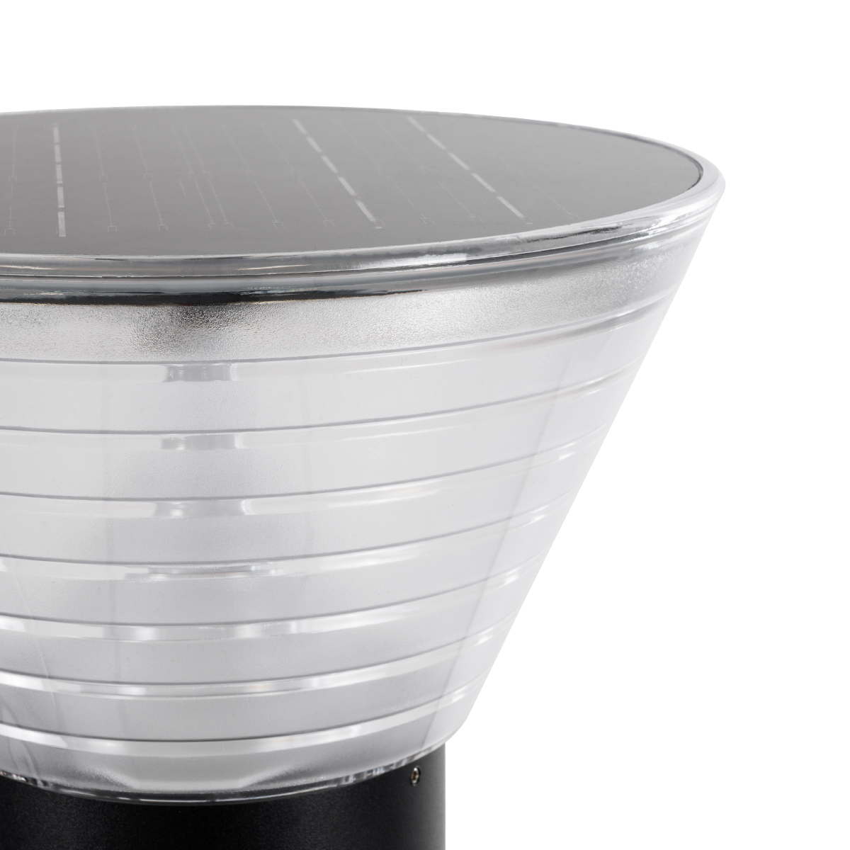 GLOBOSTAR® VEGGIE 90525 Φωτιστικό Κολωνάκι Κήπου LED 10W 500lm 120° με Ενσωματωμένο Φωτοβολταϊκό Panel 6V 2W & Επαναφορτιζόμενη Μπαταρία Li-ion 3.2V 1800mAh με Αισθητήρα Ημέρας-Νύχτας Αδιάβροχο IP65 Ψυχρό Λευκό 6000K - Sanan SMD Chip - Μαύρο- Μ23 x Π2