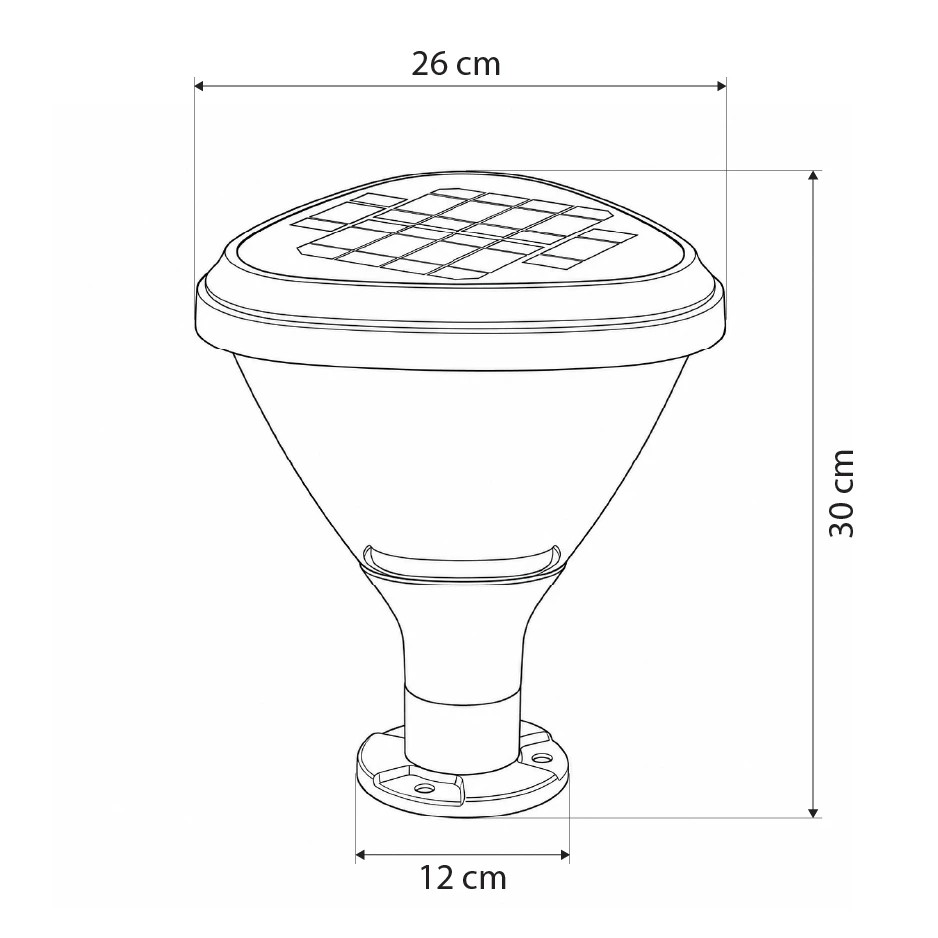 GLOBOSTAR® NATURE 90532 Φωτιστικό Κολωνάκι Κήπου LED 10W 500lm 120° DC 5V με Ενσωματωμένο Φωτοβολταϊκό Panel 6V 2W & Επαναφορτιζόμενη Μπαταρία Li-ion 3.2V 8000mAh με Αισθητήρα Ημέρας-Νύχτας Αδιάβροχο IP65 Ψυχρό Λευκό 6000K - Sanan SMD Chip - Γκρι Ανθρ