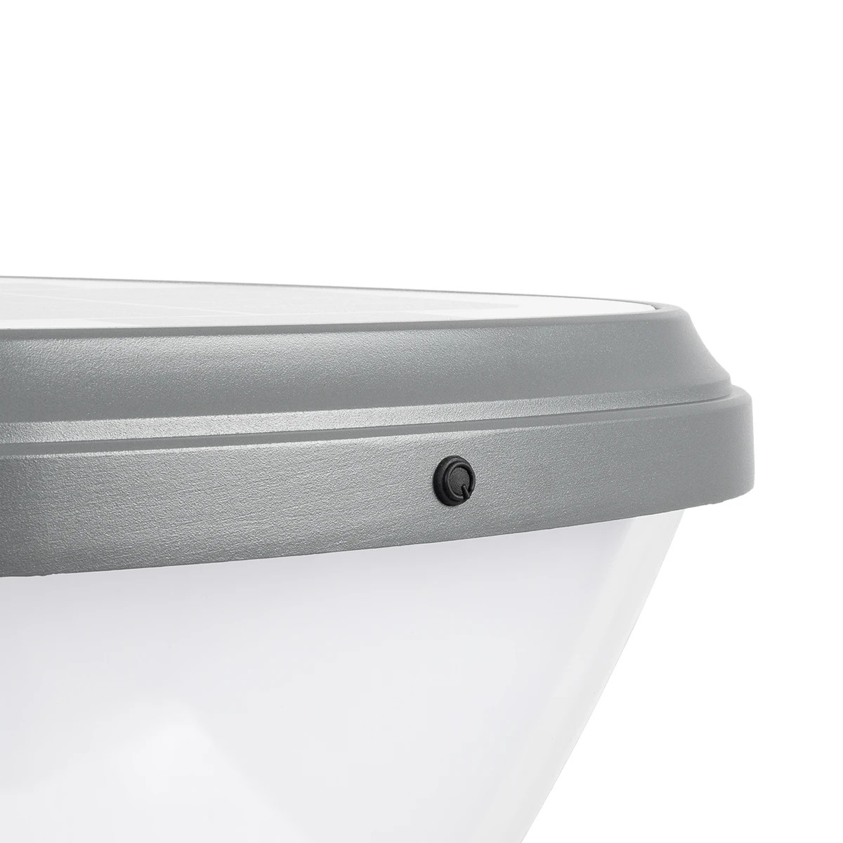 GLOBOSTAR® NATURE 90532 Φωτιστικό Κολωνάκι Κήπου LED 10W 500lm 120° DC 5V με Ενσωματωμένο Φωτοβολταϊκό Panel 6V 2W & Επαναφορτιζόμενη Μπαταρία Li-ion 3.2V 8000mAh με Αισθητήρα Ημέρας-Νύχτας Αδιάβροχο IP65 Ψυχρό Λευκό 6000K - Sanan SMD Chip - Γκρι Ανθρ