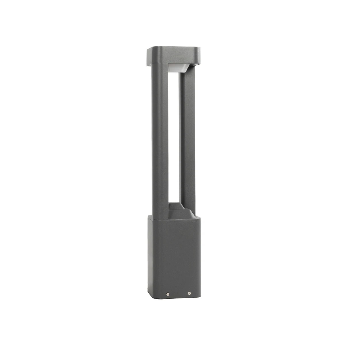 GLOBOSTAR® ΜΟΝΕΒΟΟ 90543 Φωτιστικό Κολωνάκι Κήπου LED 15W 1500lm 60° AC 220-240V Αδιάβροχο IP65 Θερμό Λευκό 2700K - Γκρι Ανθρακί - Μ12 x Π12 x Υ60.5cm - 3 Χρόνια Εγγύηση