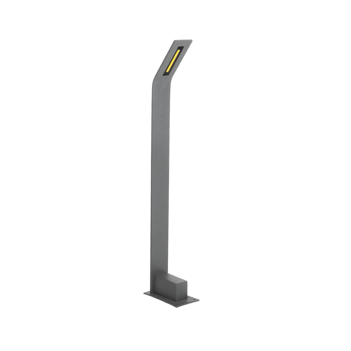 GLOBOSTAR® GREENERY 90544 Φωτιστικό Κολωνάκι Κήπου LED 15W 1500lm 120° AC 220-240V Αδιάβροχο IP65 - Θερμό Λευκό 2700K - Bridgelux COB Chip - Γκρι Ανθρακί Ματ - Μ8 x Π15 x Υ70cm - 3 Χρόνια Εγγύηση