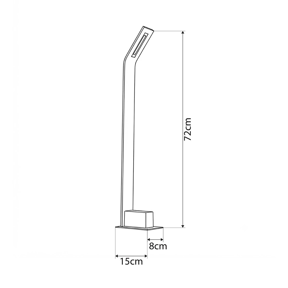 GLOBOSTAR® GREENERY 90544 Φωτιστικό Κολωνάκι Κήπου LED 15W 1500lm 120° AC 220-240V Αδιάβροχο IP65 - Θερμό Λευκό 2700K - Bridgelux COB Chip - Γκρι Ανθρακί Ματ - Μ8 x Π15 x Υ70cm - 3 Χρόνια Εγγύηση