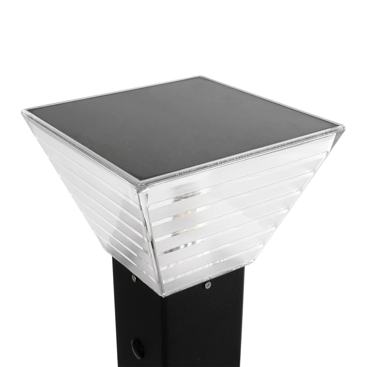 GLOBOSTAR® VEGGIE 90549 Φωτιστικό Κολωνάκι Κήπου με Ντουί 1 x E27 60° AC 220-240V Αδιάβροχο IP65 - Μαύρο - Μ20 x Π20 x Υ60cm - 2 Χρόνια Εγγύηση