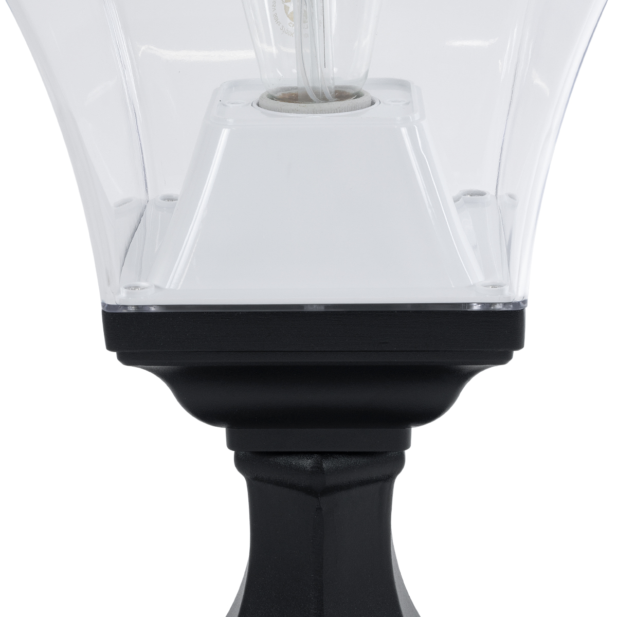 GLOBOSTAR® DIRAHIO 90552 Φωτιστικό Κολωνάκι Κήπου με Ντουί 1 x E27 AC 220-240V Αδιάβροχο IP65 - Μαύρο Ματ - Μ32 x Π32 x Υ52cm