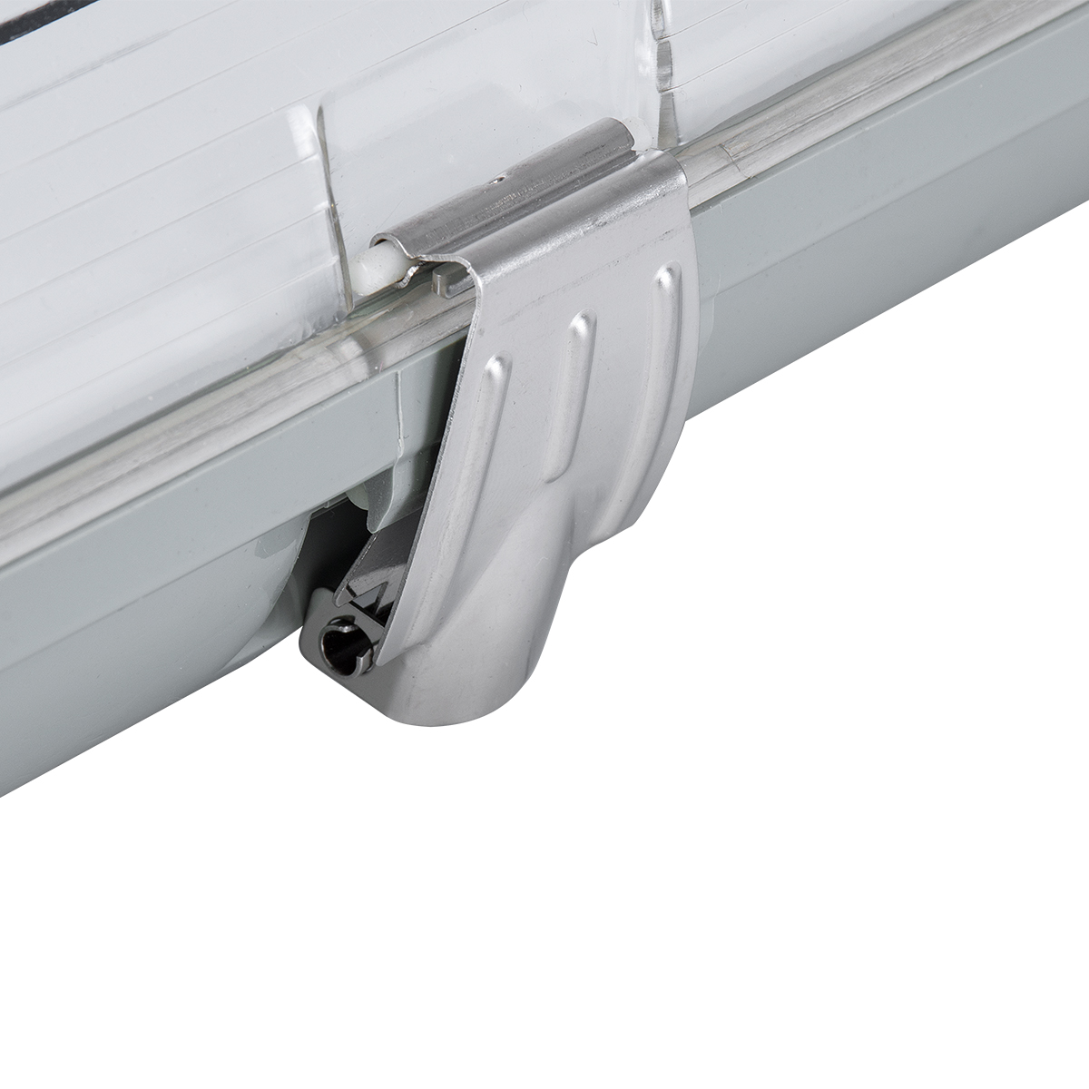 GLOBOSTAR® VIGAS 90611 Γραμμικό Βιομηχανικό Φωτιστικό Σκαφάκι Tri-Proof με Μεταλλικά Clips για 2 x Λάμπες T8 G13 60cm Τύπου Φθορίου LED Τροφοδοσίας Ενός Άκρου 120° AC 220-240V Αδιάβροχο IP65 - Γκρι με Διάφανο Κάλυμμα Πλαστικό PC - Μ66 x Π11.5 x Υ9cm