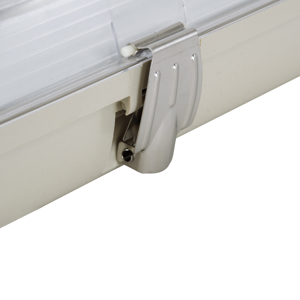 GLOBOSTAR® VIGAS 90612 Γραμμικό Βιομηχανικό Φωτιστικό Σκαφάκι Tri-Proof με Μεταλλικά Clips για 1 x Λάμπα T8 G13 120cm Τύπου Φθορίου LED Τροφοδοσίας Ενός Άκρου 120° AC 220-240V Αδιάβροχο IP65 - Γκρι με Διάφανο Κάλυμμα Πλαστικό PC - Μ126 x Π8 x Υ8.5cm