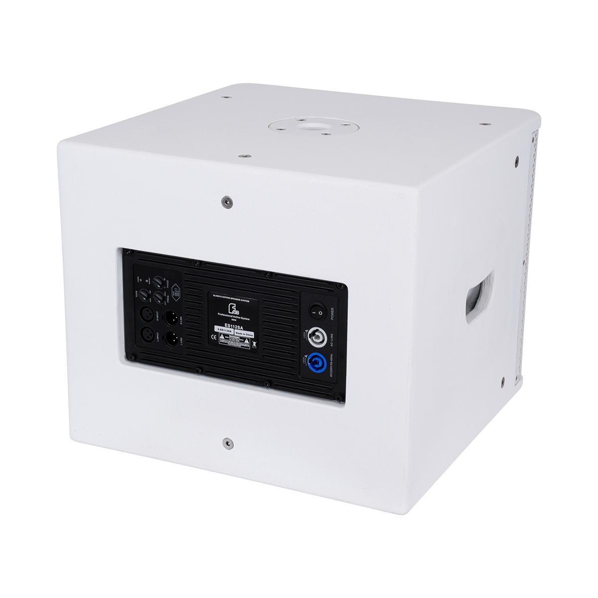 GloboStar® FDB ES112SA 98007 Facilities Speaker - Ενεργό Αυτοενισχυόμενο Ηχείο Subwoofer Εγκαταστάσεων Επιδαπέδιο με Ψηφιακό Ενισχυτή BA1.6 AC 220V/50-60Hz - 600W RMS (1400W Peak) - 1 x 12" Inches LF - IP20 - Λευκό - Μ44.5 x Π44.5 x Υ37.5cm