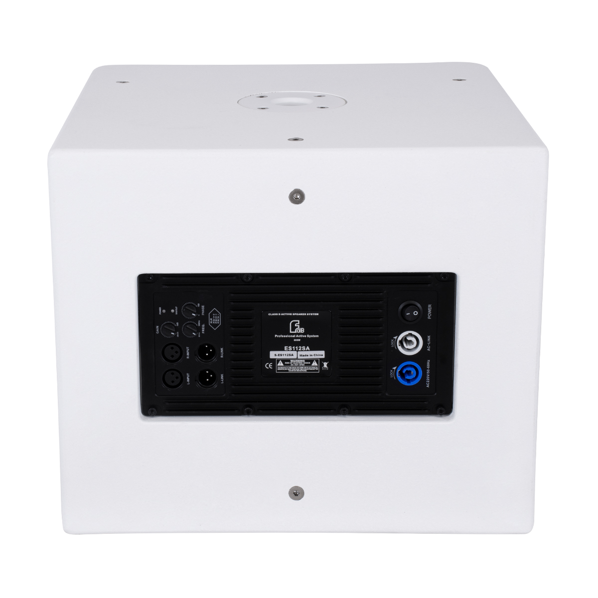 GloboStar® FDB ES112SA 98007 Facilities Speaker - Ενεργό Αυτοενισχυόμενο Ηχείο Subwoofer Εγκαταστάσεων Επιδαπέδιο με Ψηφιακό Ενισχυτή BA1.6 AC 220V/50-60Hz - 600W RMS (1400W Peak) - 1 x 12" Inches LF - IP20 - Λευκό - Μ44.5 x Π44.5 x Υ37.5cm