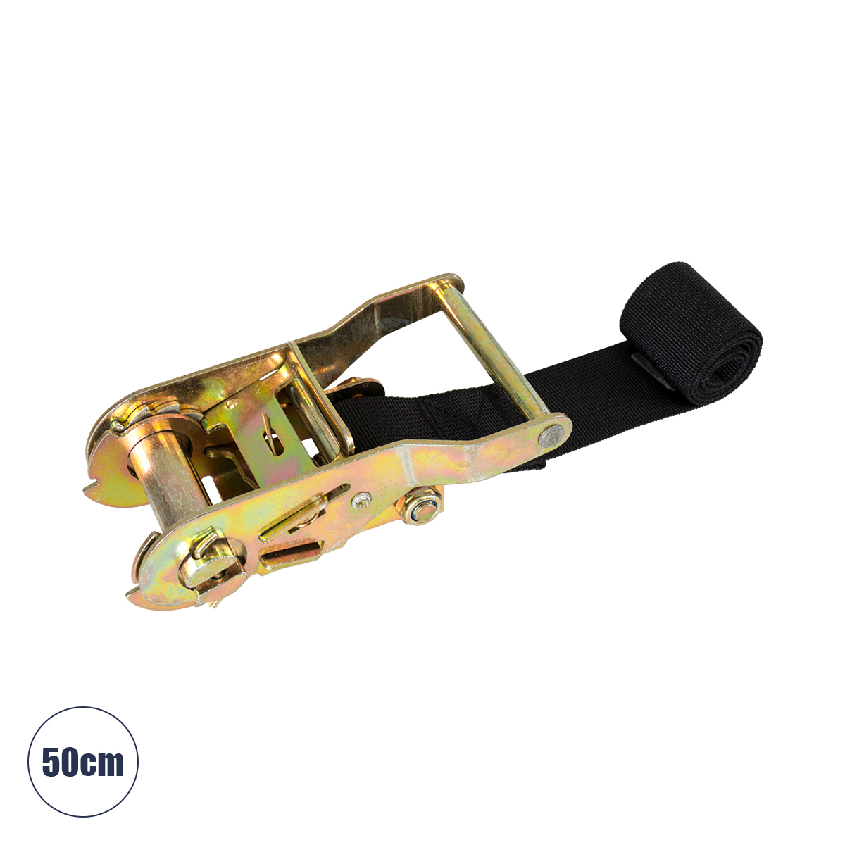 GLOBOSTAR® TREEBASE 90477 Ιμάντας με Καστάνια για Τοποθέτηση Φωτιστικών Σποτ σε κορμό Φυτών & Δέντρων - Μαύρο & Χρυσό - Μ50 x Π7.5 x Υ5cm