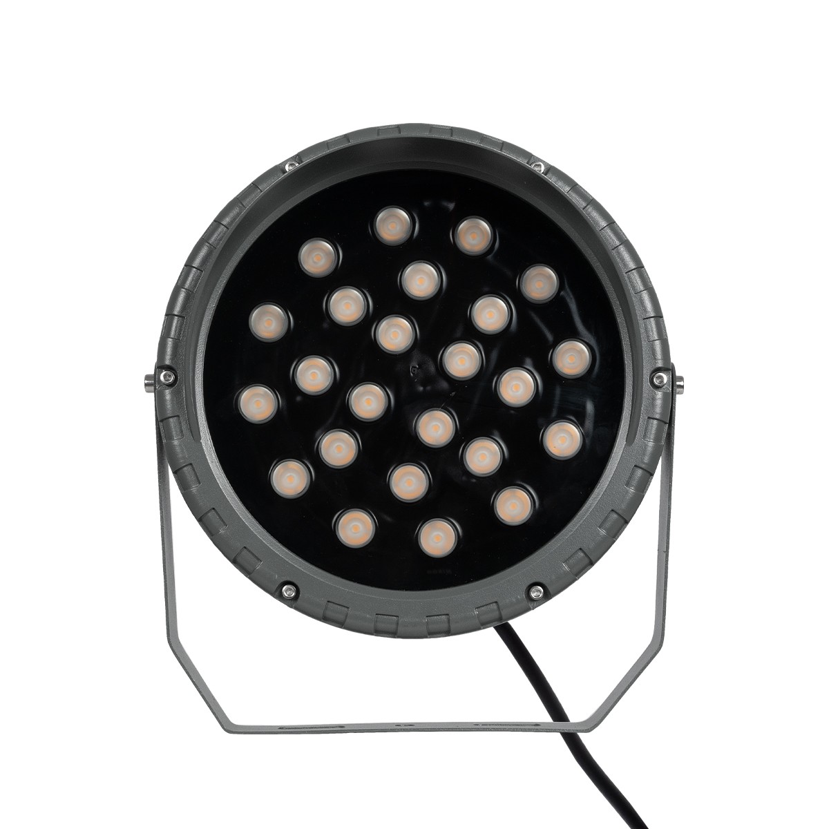 GLOBOSTAR® TREEVINA 90359 Φωτιστικό Σποτ με Αντιθαμβωτική Γρίλια για Φυτά - Δέντρα με Βάση Κήπου / Καρφωτό LED 24W 2040lm 10° DC 24V Αδιάβροχο IP65 Ultra Θερμό Λευκό 2200K Dimmable - Bridgelux SMD Chip - Γκρι Ανθρακί - Μ21.5 x Π18.3 x Υ14cm - 3 Χρόνια Εγγ