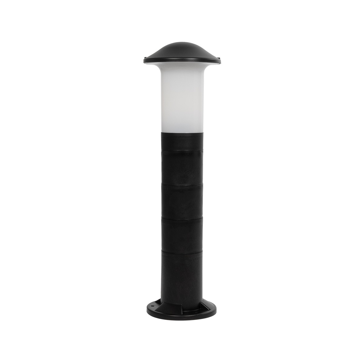 GloboStar® GARDENIO 203-0248 Μοντέρνο Επιδαπέδιο Φωτιστικό Κολωνάκι Κήπου Μονόφωτο 1 x E27 IP44 Μαύρο Πλαστικό - Μ17 x Π17 x Υ58cm
