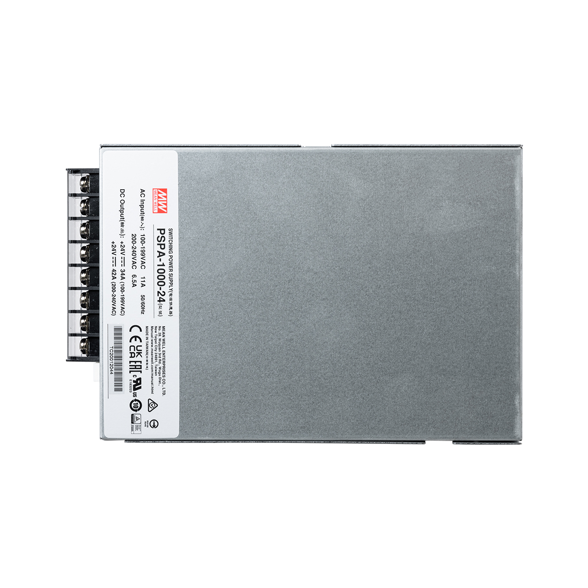 GLOBOSTAR® MEANWELL-PSPA1000-24 90792 Τροφοδοτικό/Μετασχηματιστής Class I PELV 1000W 42A AC 220-240V σε DC 24V IP20 - Ρυθμιζόμενo από DC 22V έως DC 28V - Ασημί - Μ17 x Π12 x Υ9.3cm - 3 Χρόνια Εγγύηση
