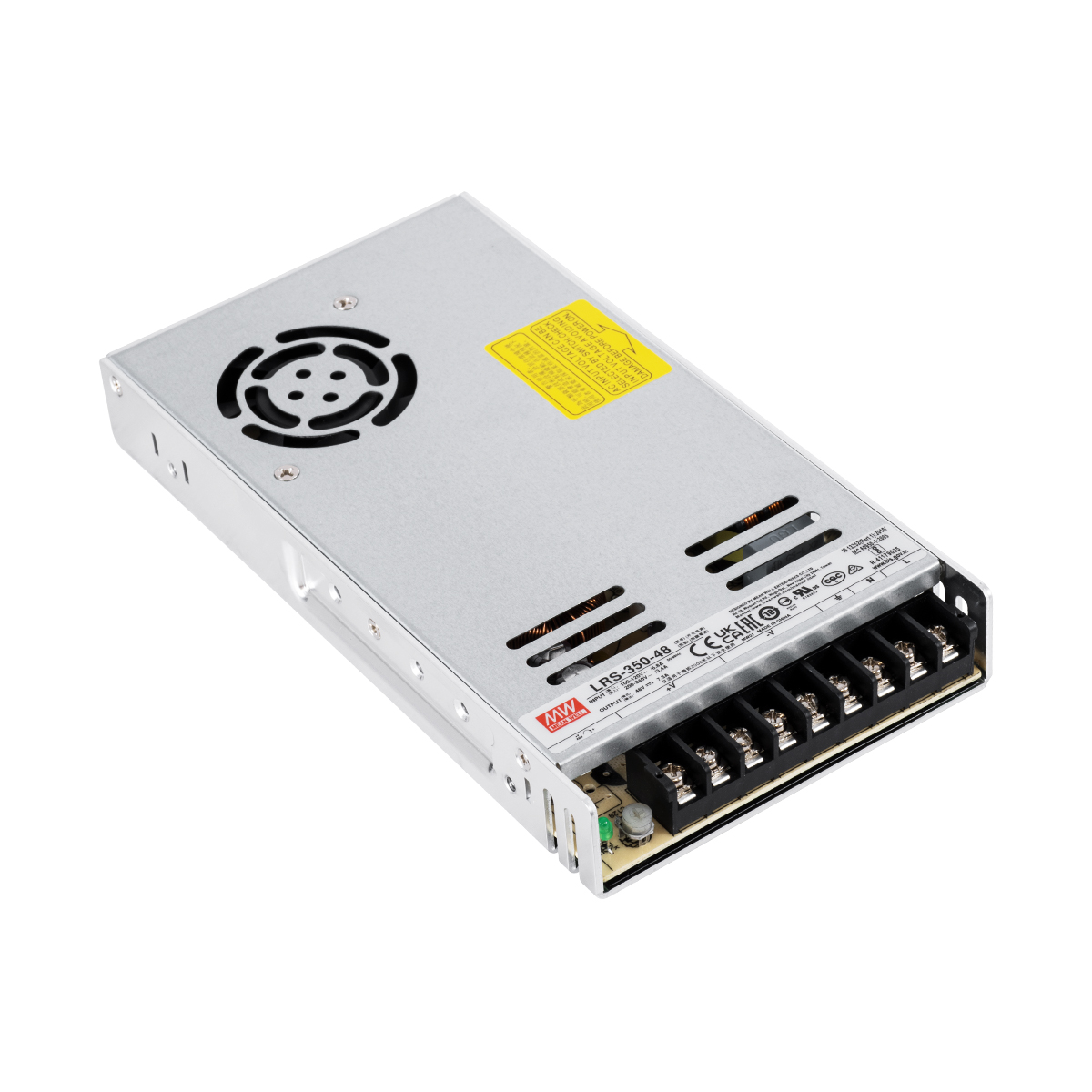 GLOBOSTAR® MEANWELL-LRS350-48 61532 Τροφοδοτικό/Μετασχηματιστής Class II PELV 350W 7.3A DC 48V IP20 - AC 220-240V σε DC 48V / Ρυθμιζόμενo από DC 43.2V έως DC 52.8V - Μ21.5 x Π11.5 x Υ3cm - 3 Χρόνια Εγγύηση