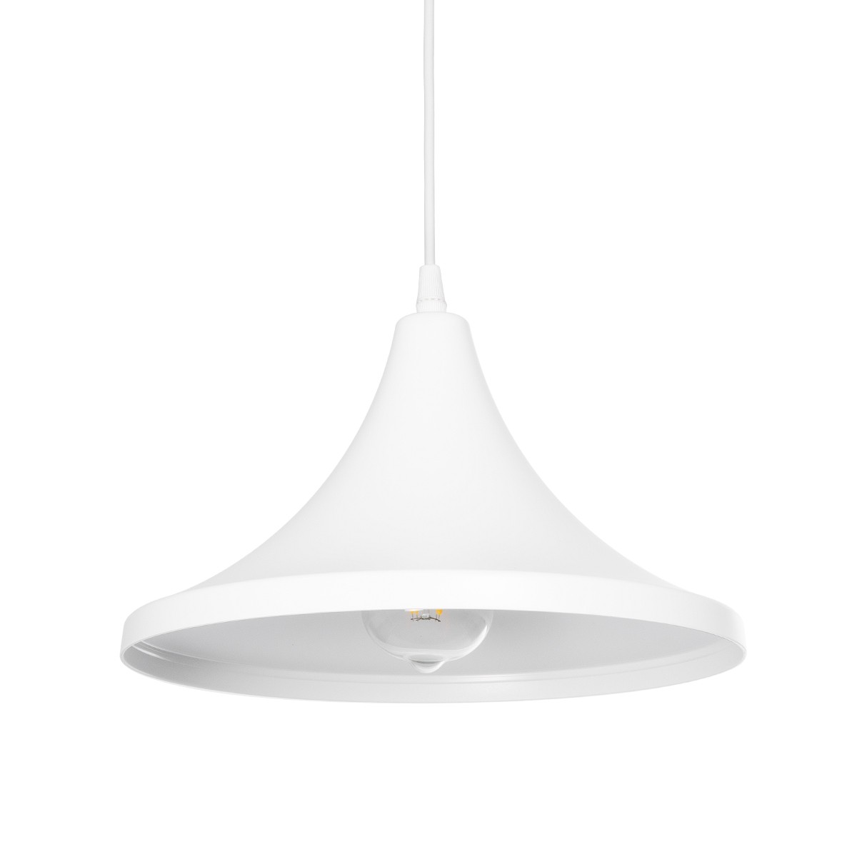 GLOBOSTAR® BELFRY 203-0079 Μοντέρνο Κρεμαστό Φωτιστικό Οροφής με Ντουί 1 x E27 AC 220-240V IP20 - Λεύκο - Μ29.5 x Π29.5 x Υ21cm