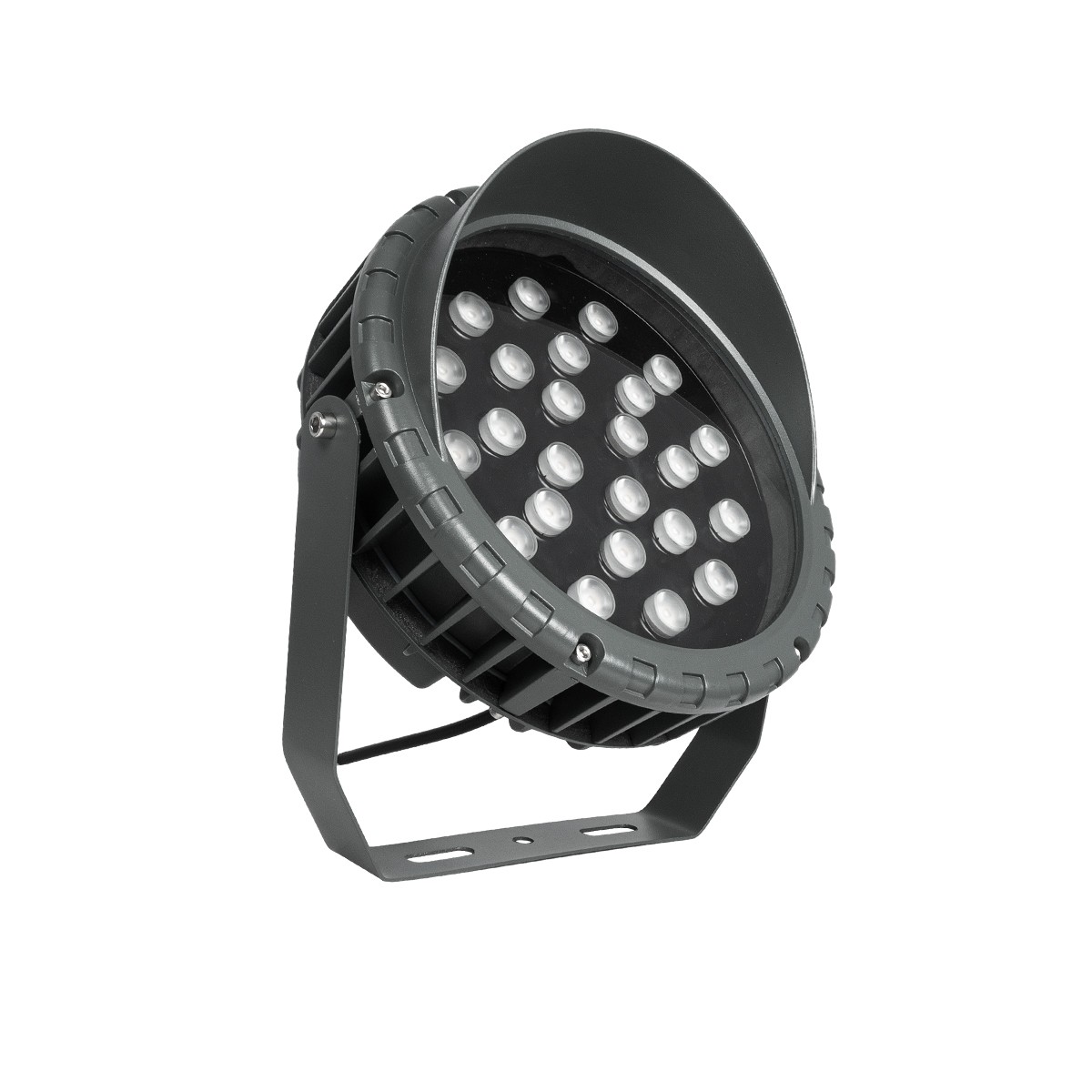 GLOBOSTAR® TREEVINA 90359 Φωτιστικό Σποτ με Αντιθαμβωτική Γρίλια για Φυτά - Δέντρα με Βάση Κήπου / Καρφωτό LED 24W 2040lm 10° DC 24V Αδιάβροχο IP65 Ultra Θερμό Λευκό 2200K Dimmable - Bridgelux SMD Chip - Γκρι Ανθρακί - Μ21.5 x Π18.3 x Υ14cm - 3 Χρόνια Εγγ