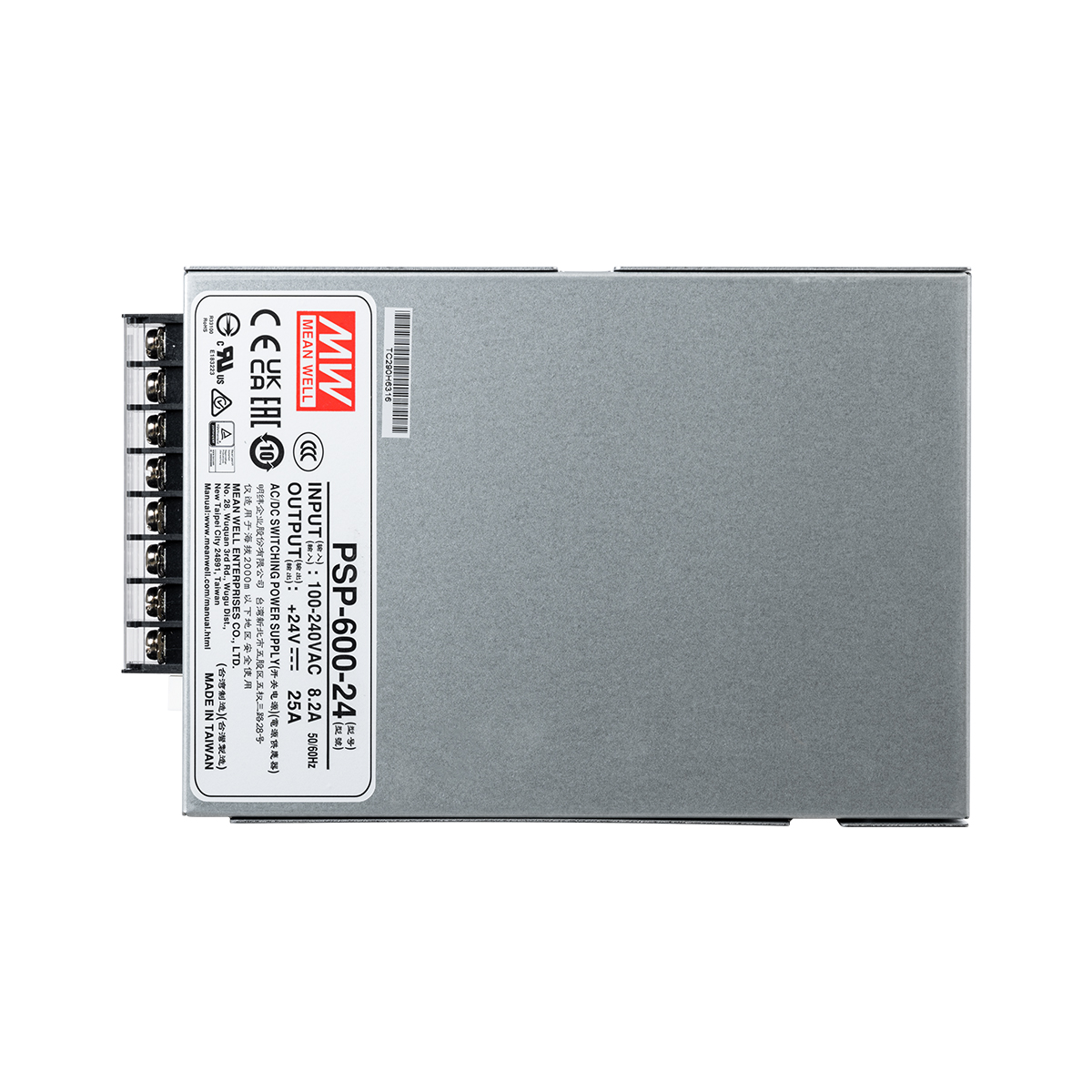 GLOBOSTAR® MEANWELL-PSP600-24 90791 Τροφοδοτικό/Μετασχηματιστής Class I PELV 600W 25A AC 220-240V σε DC 24V IP20 - Ρυθμιζόμενo από DC 20V έως DC 26.4V - Ασημί - Μ17 x Π12 x Υ9.3cm - 3 Χρόνια Εγγύηση