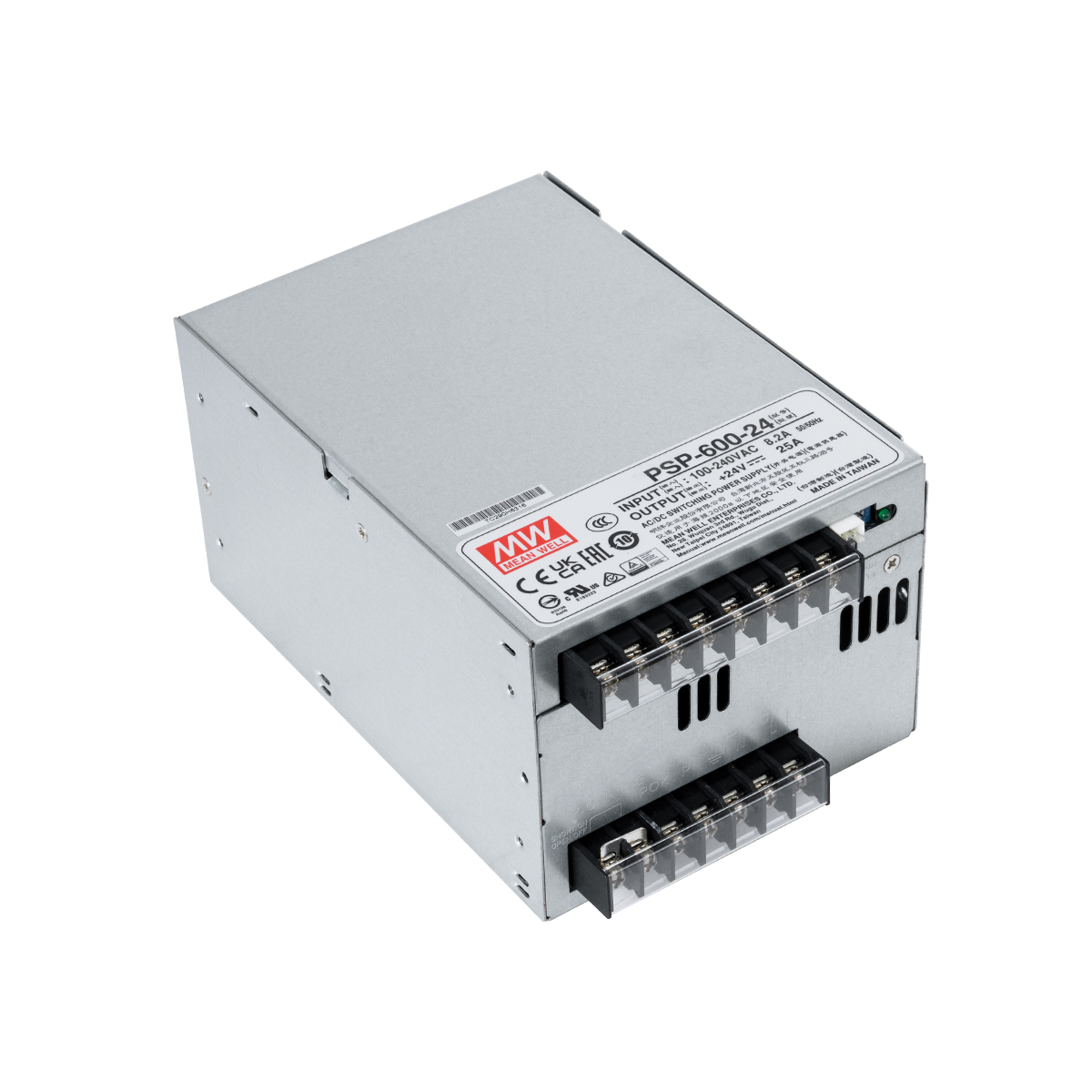 GLOBOSTAR® MEANWELL-PSP600-24 90791 Τροφοδοτικό/Μετασχηματιστής Class I PELV 600W 25A AC 220-240V σε DC 24V IP20 - Ρυθμιζόμενo από DC 20V έως DC 26.4V - Ασημί - Μ17 x Π12 x Υ9.3cm - 3 Χρόνια Εγγύηση