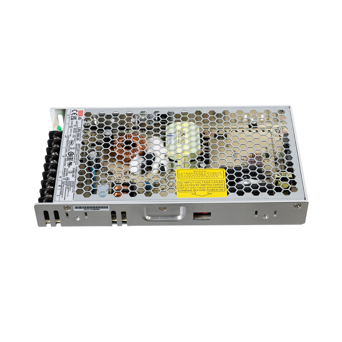 GLOBOSTAR® MEANWELL-LRS200-24 90783 Τροφοδοτικό/Μετασχηματιστής Class I PELV 200W 8.8A AC 220-240V σε DC 24V IP20 - Ρυθμιζόμενo από DC 21.6V έως DC 28.8V - Ασημί - Μ21.5 x Π11.5 x Υ3cm - 3 Χρόνια Εγγύηση