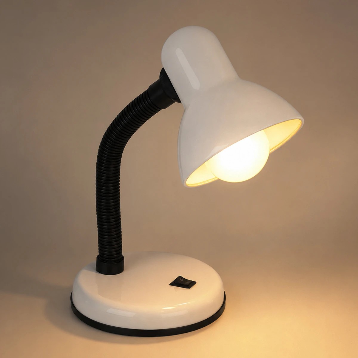 GLOBOSTAR® STUDENT GLB-102-0008 Μοντέρνο Επιτραπέζιο Φωτιστικό Πορτατίφ με Ντουί 1 x E27 AC 220-240V IP20 - Λευκό & Μαύρο - Μ14 x Π14 x Υ32cm