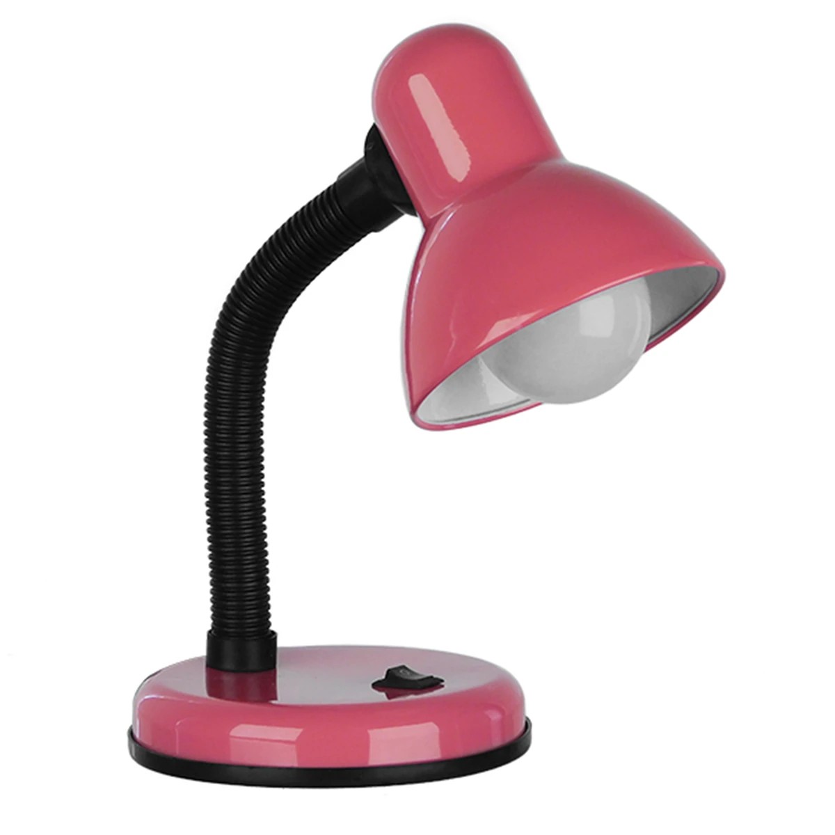 GLOBOSTAR® STUDENT GLB-102-0011 Μοντέρνο Επιτραπέζιο Φωτιστικό Πορτατίφ με Ντουί 1 x E27 AC 220-240V IP20 - Ροζ & Μαύρο - Μ14 x Π14 x Υ32cm