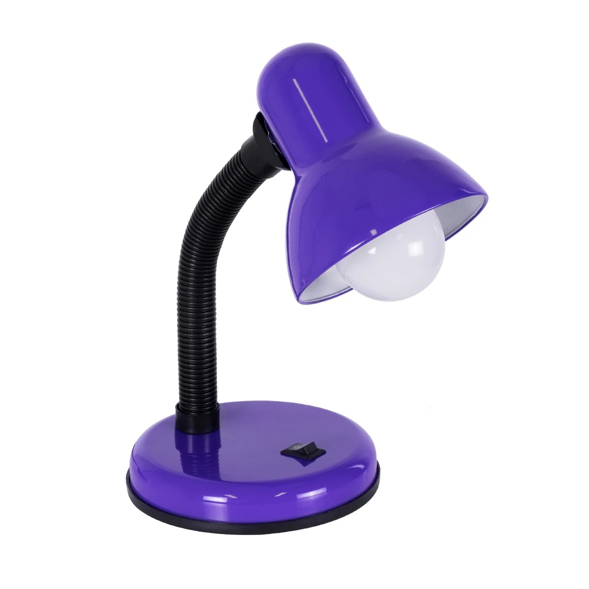 GLOBOSTAR® STUDENT GLB-102-0014 Μοντέρνο Επιτραπέζιο Φωτιστικό Πορτατίφ με Ντουί 1 x E27 AC 220-240V IP20 - Μωβ & Μαύρο - Μ14 x Π14 x Υ32cm