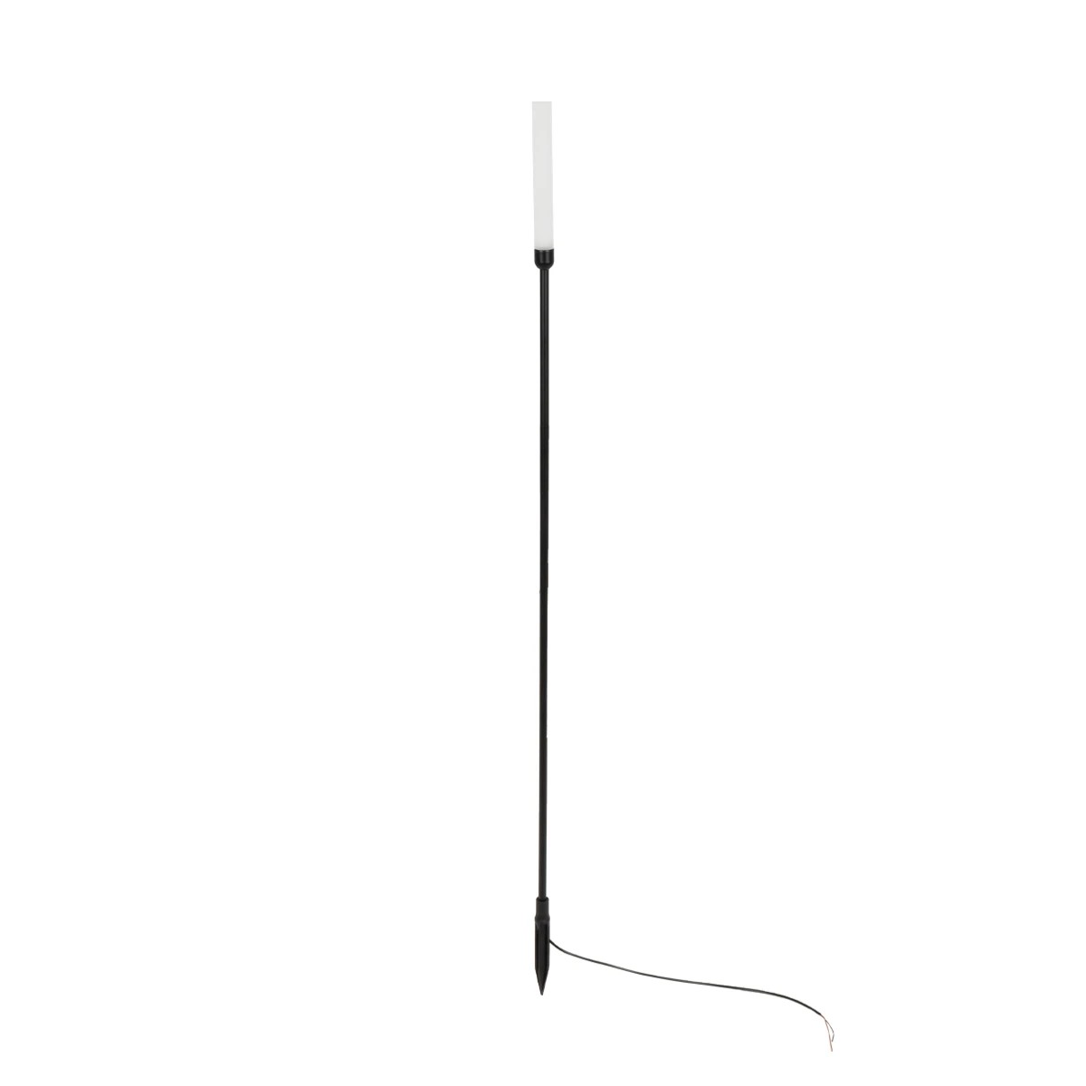 GLOBOSTAR® REED GLB-103-0006 Φωτιστικό Κολωνάκι Κήπου με Καρφωτή Βάση LED 2W 180lm 360° DC 24V Αδιάβροχο IP65 Θερμό Λευκό 2700K - Sanan SMD Chip - Μαύρο Ματ - Μ2 x Π2 x Υ100cm - 3 Χρόνια Εγγύηση