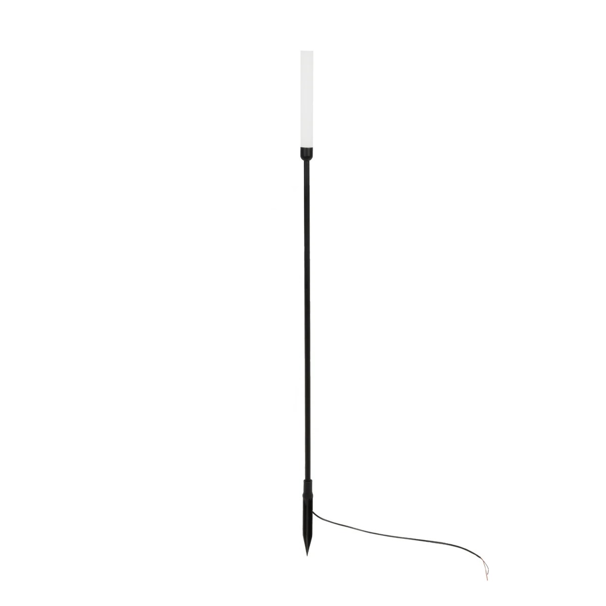 GLOBOSTAR® REED GLB-103-0007 Φωτιστικό Κολωνάκι Κήπου με Καρφωτή Βάση LED 2W 180lm 360° DC 24V Αδιάβροχο IP65 Θερμό Λευκό 2700K - Sanan SMD Chip - Μαύρο Ματ - Μ2 x Π2 x Υ80cm - 3 Χρόνια Εγγύηση