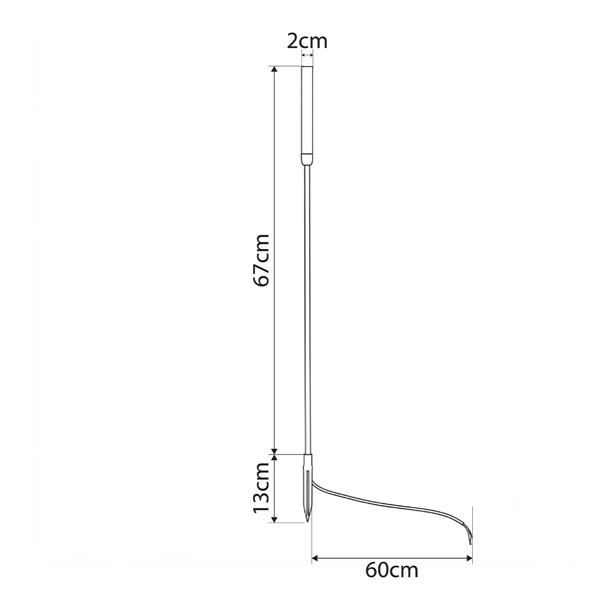 GLOBOSTAR® REED GLB-103-0007 Φωτιστικό Κολωνάκι Κήπου με Καρφωτή Βάση LED 2W 180lm 360° DC 24V Αδιάβροχο IP65 Θερμό Λευκό 2700K - Sanan SMD Chip - Μαύρο Ματ - Μ2 x Π2 x Υ80cm - 3 Χρόνια Εγγύηση
